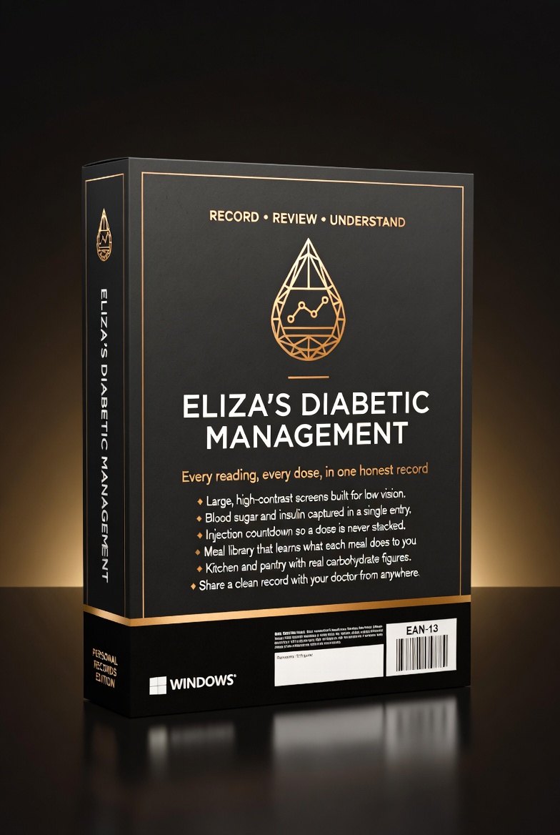Eliza's Diabetic Management product box